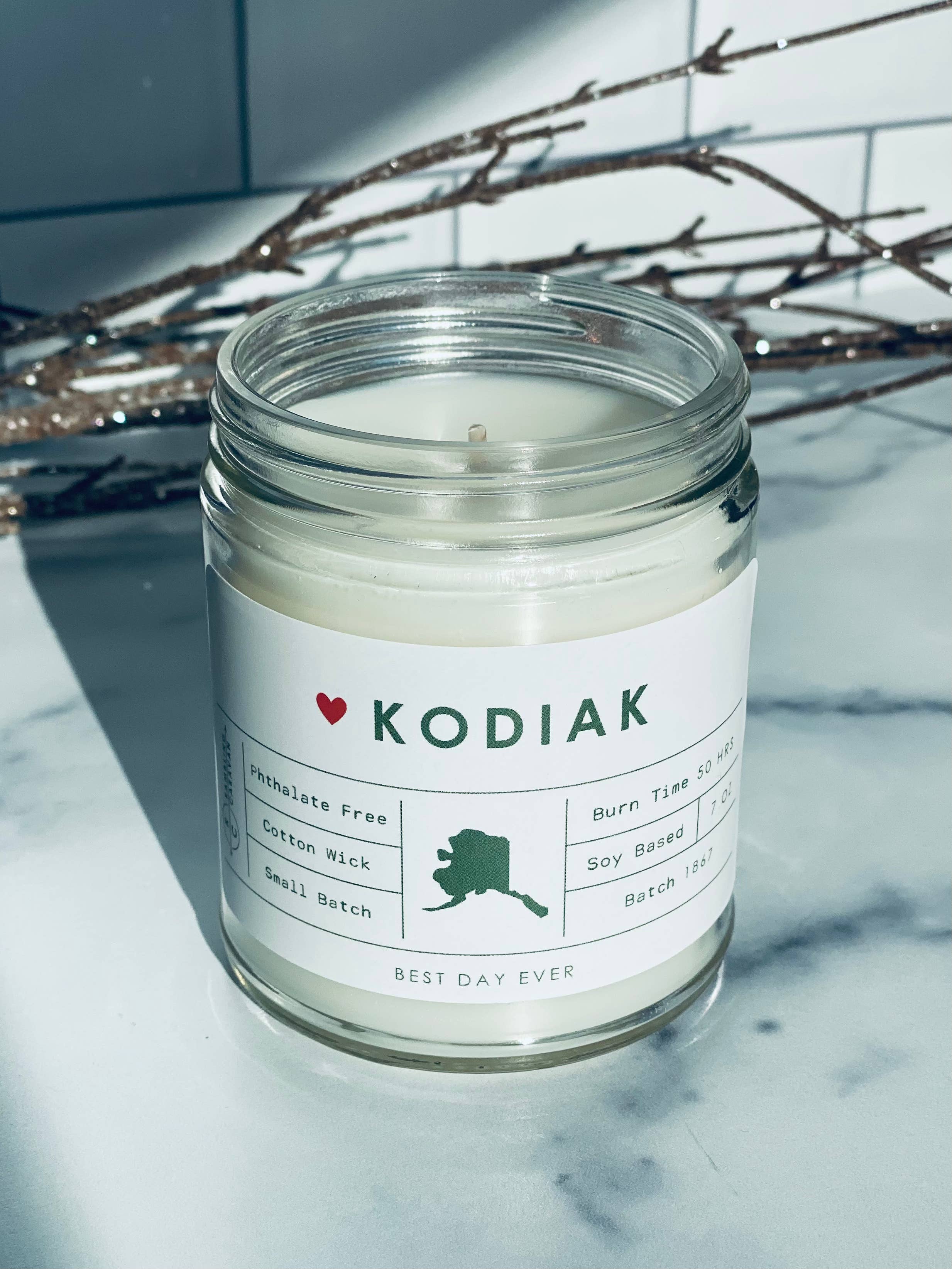 White Kodiak Island, AK Candle for wholesale on Faire1
