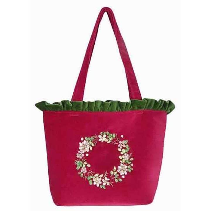 SALE Christmas Floral Wreath Tote for wholesale by C&F Home