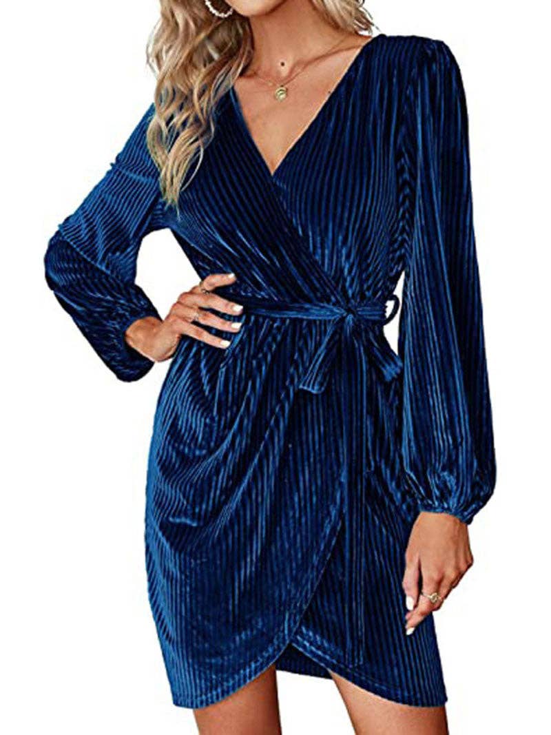 safistyle - Wholesale Dress - Women's - Ruched Wrap Mini Dress2