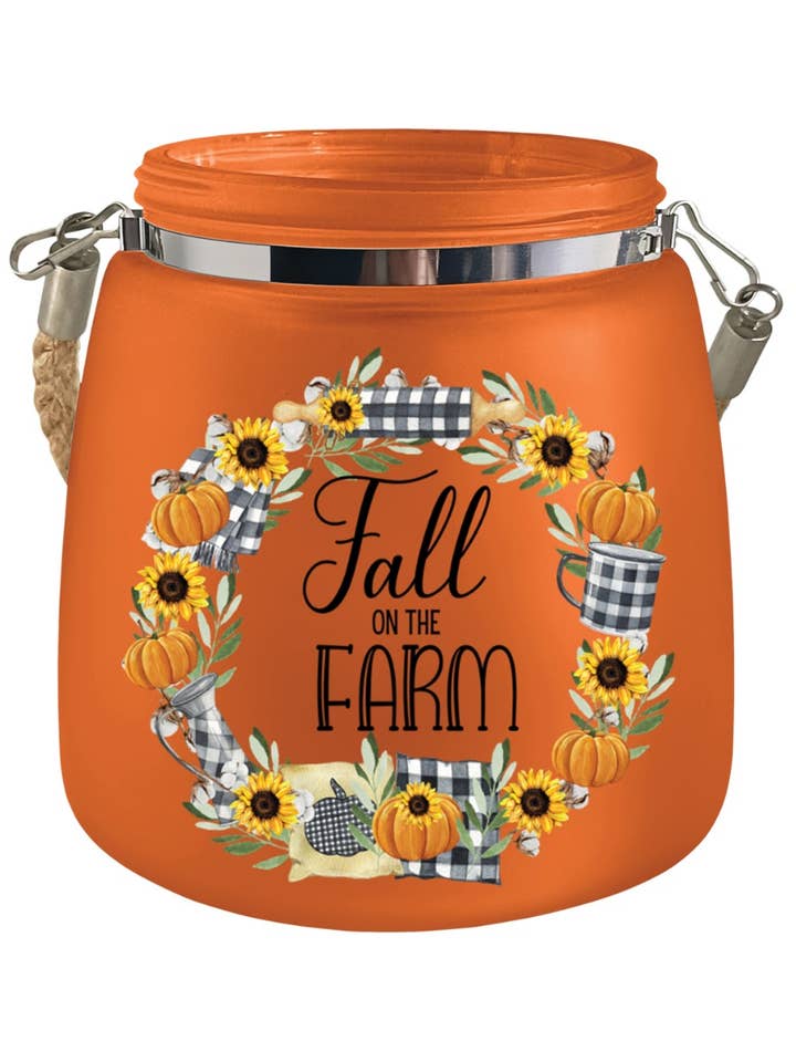 LED Harvest Glass Jar - Farm for wholesale by Regal Art & Gift