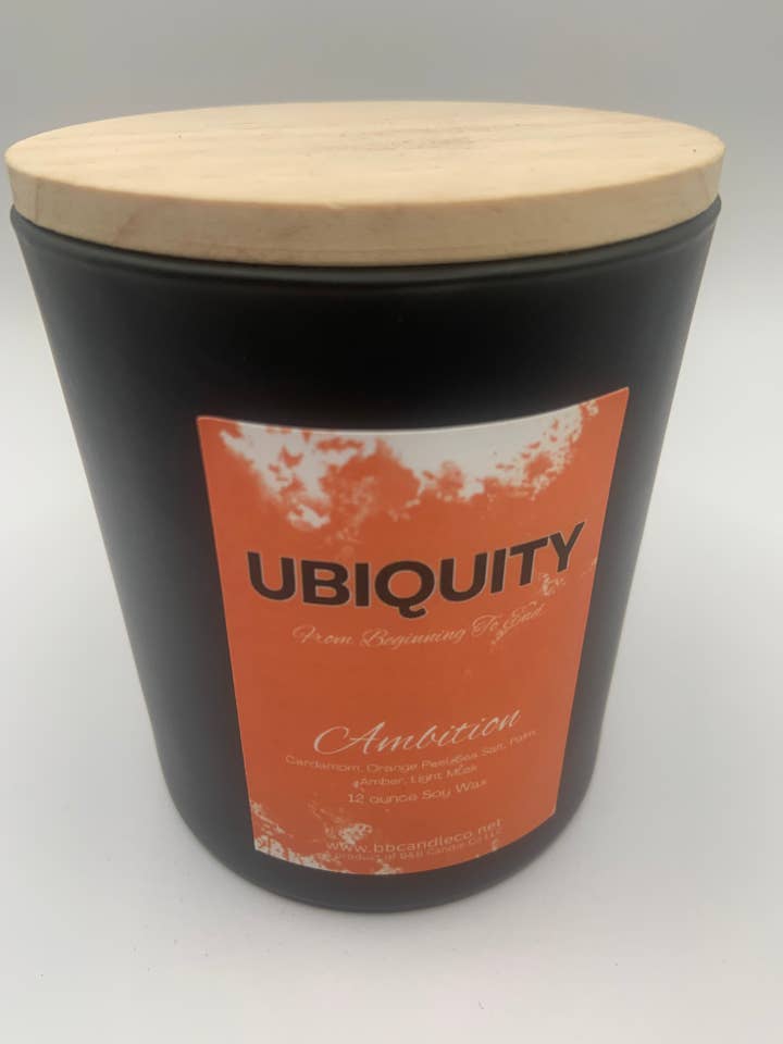 Ubiquity Ambition Duftkerze 12oz Schwarz Matt Aromatherapie für den Großhandel von B&B Candle Co.