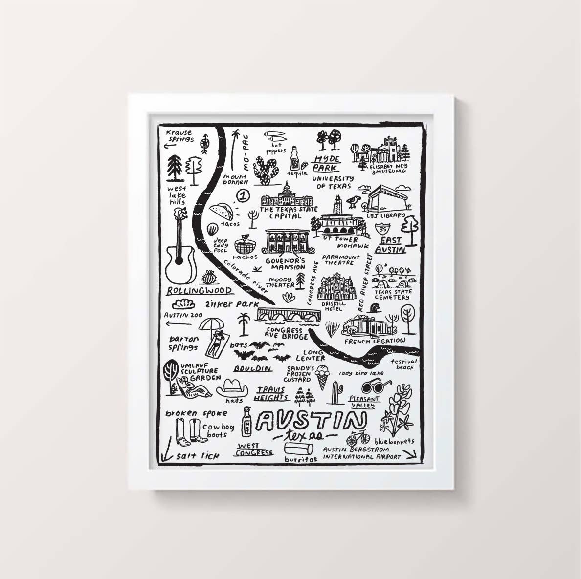 People I've Loved - Wholesale Art print - Austin Map Print