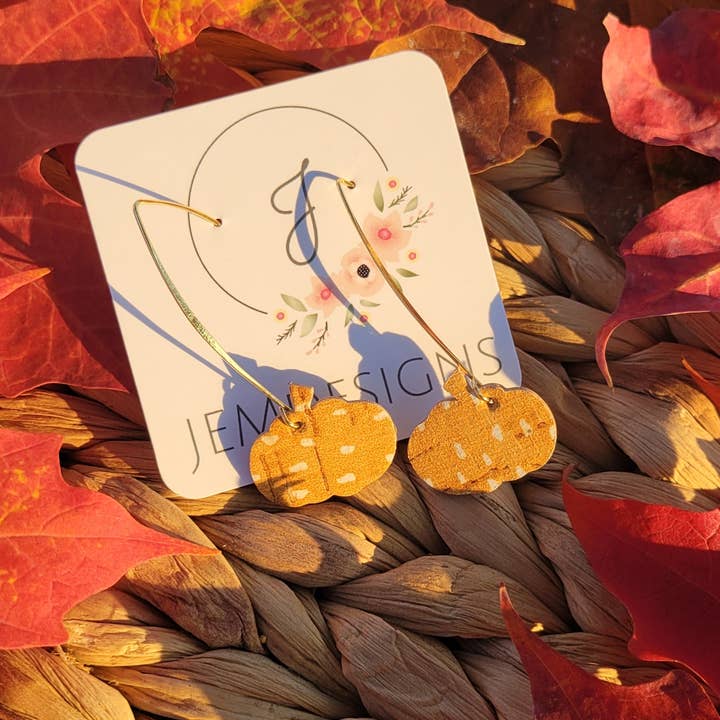 JEMdesigns - Wholesale Dangle Earrings - Mustard Pumpkin Earrings1