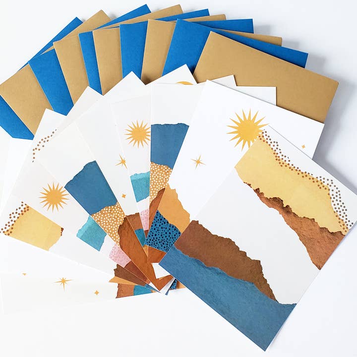 Lucky Dog Design Co. - Wholesale Stationery/Notecard Set - Paper Deckled Sunset Mini Card Set (Set of 10)5