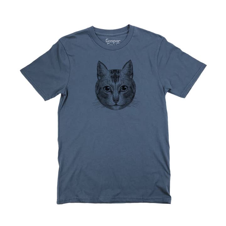 T-shirt Cat Face Upshaw en coton biologique pour homme pour la vente par Gaspar Gou
