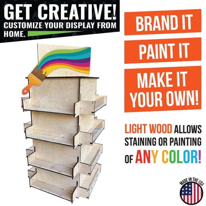 Torched Displays - Wholesale Retailer Display Stand/Case - 4-Sided Rotating Display Stand for Craft Shows, Trade Shows9