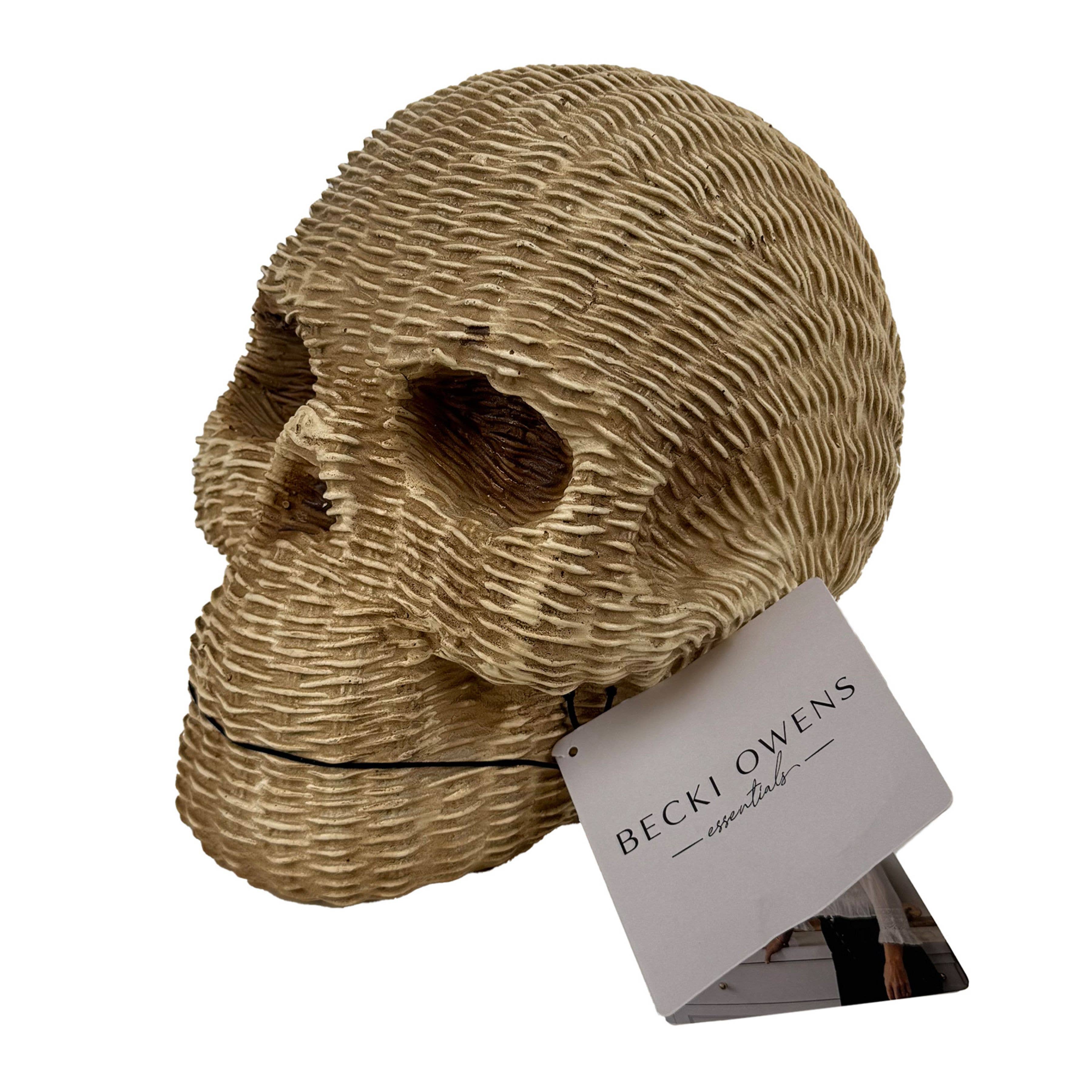 DesignStyles Home - Wholesale Decorative Figurine - Becki Owens Wicker-Look Resin Decorative Skull4