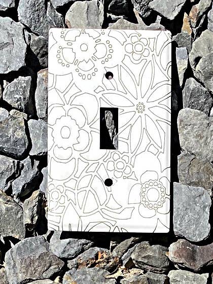 Switch Plate - Flowers for wholesale by Dawn Lombard - Glass & Metal