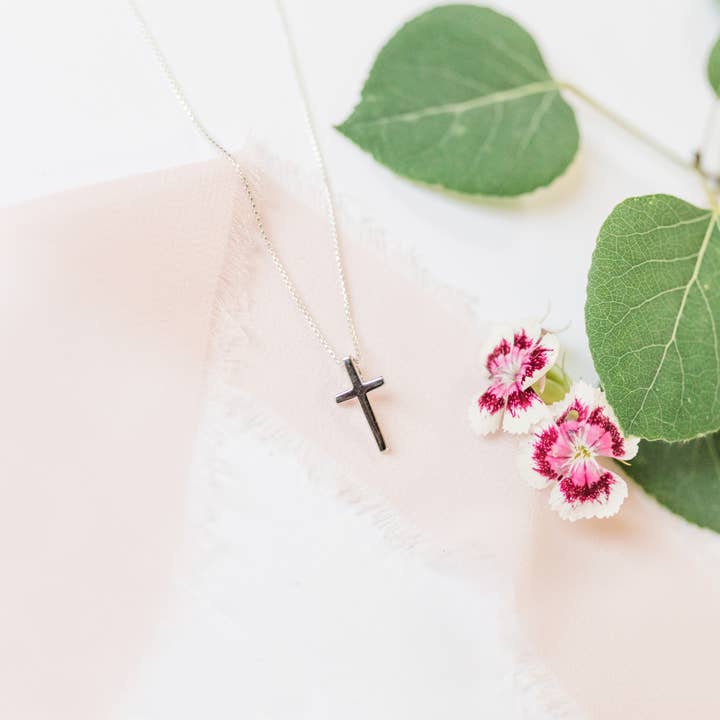 Cherished Moments - Wholesale Kids Necklace - Kids - Girls Sterling Silver Cross Charm Necklace-Baptism Communion2