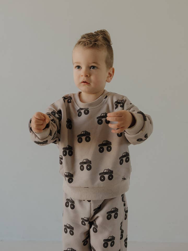 Forever French Baby - Wholesale Top & Pant Set - Baby - Child Sweat Set | Monster Truck2