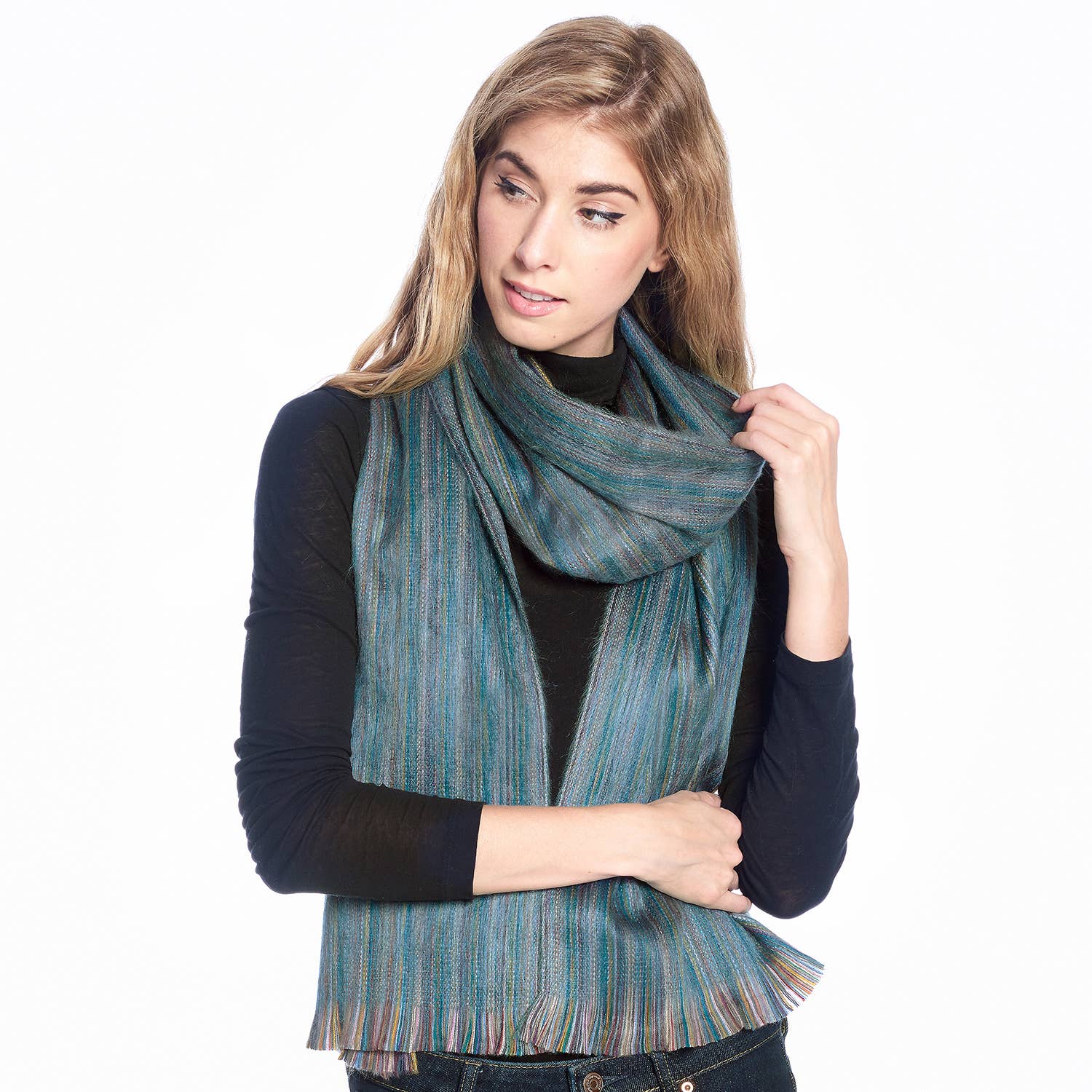 Shupaca Alpaca - Vente Écharpe – unisexe - Écharpe Alpaga - Indigo3