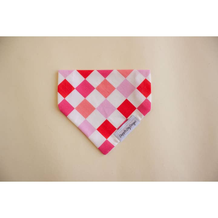 Dapple Dog Designs - Wholesale Pet Bandana - Dog - Pink Checkerboard Bandana - Everyday Dog Bandana