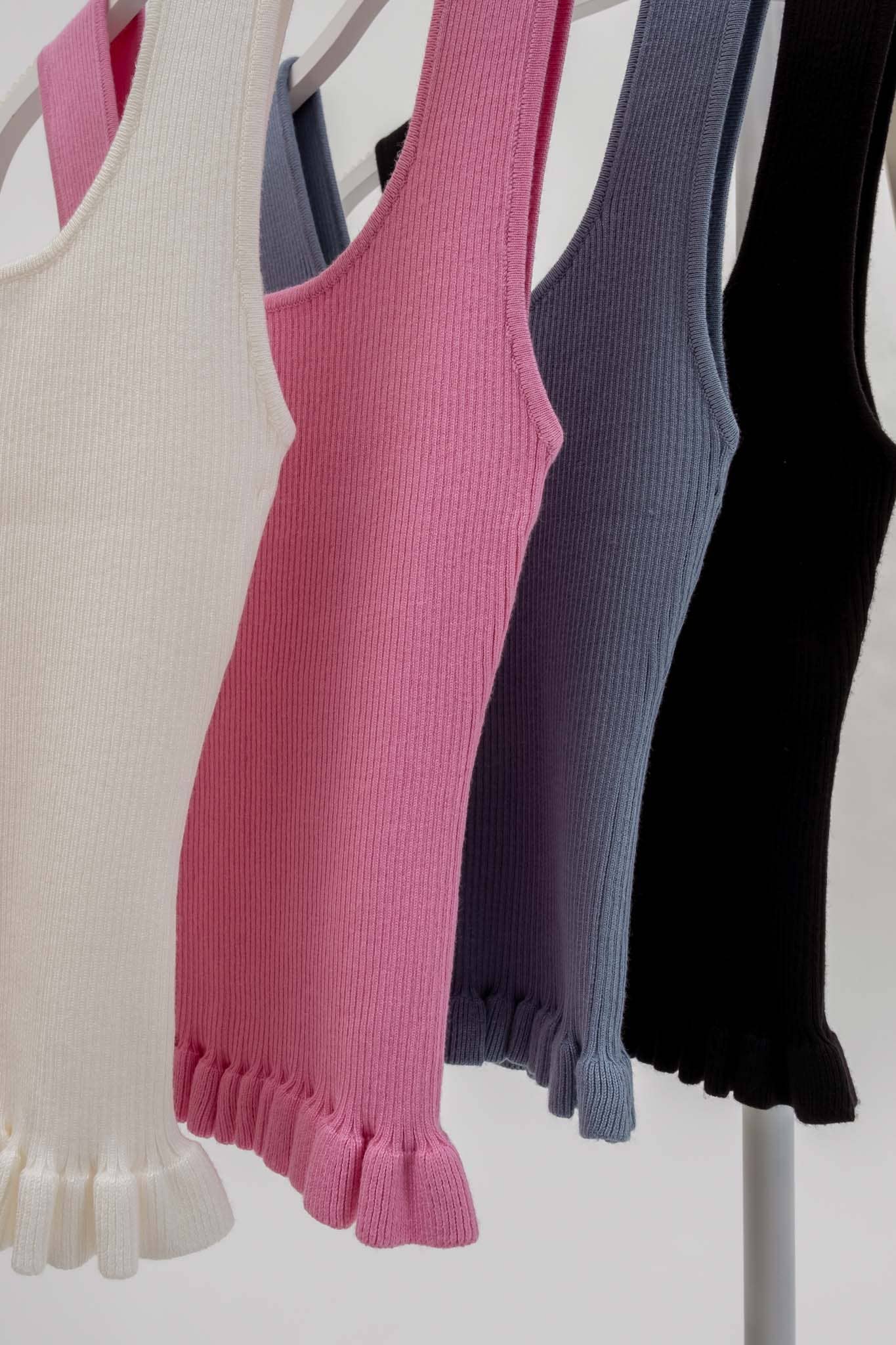 The Workshop Studio - Wholesale Knit Top - Women's - LETTUCE HEM SLEEVELESS SWEATER KNIT TOP17