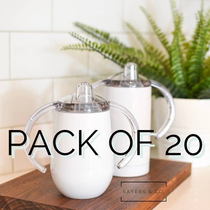 BULK PACK 20- 9 oz or 12oz White Sippy, SUBLIMATION Blank, Stainless Steel, Tumbler, Water Bottle, wholesale, sublimate and other Purchase Wholesale insulated wine tumbler with lid. Free Returns & Net 60 Terms on Faire trending on Faire.