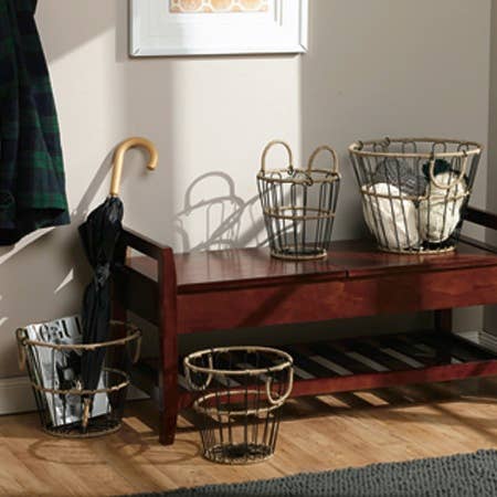 India Handicrafts Inc – wholesale Basket – Jute Handle Baskets Set of 43