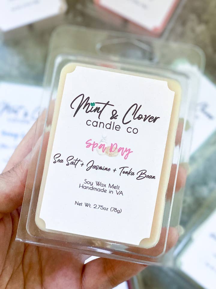Dia de Spa - Torta de derretimento de cera de soja por atacado de Mint & Clover Candle Co