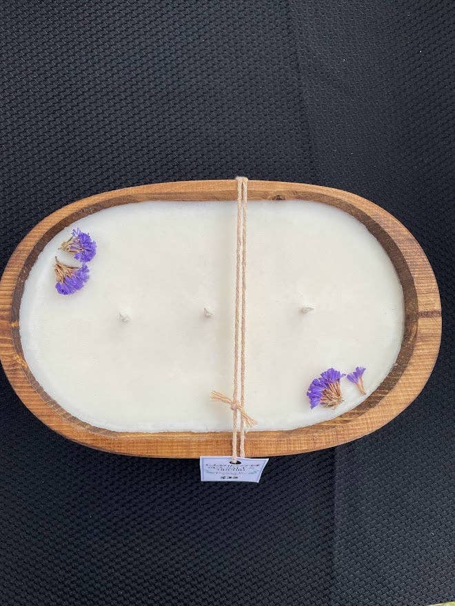 Bougie bol à pâte en bois brun à 3 mèches pour la vente par Enchanted Home and Bath