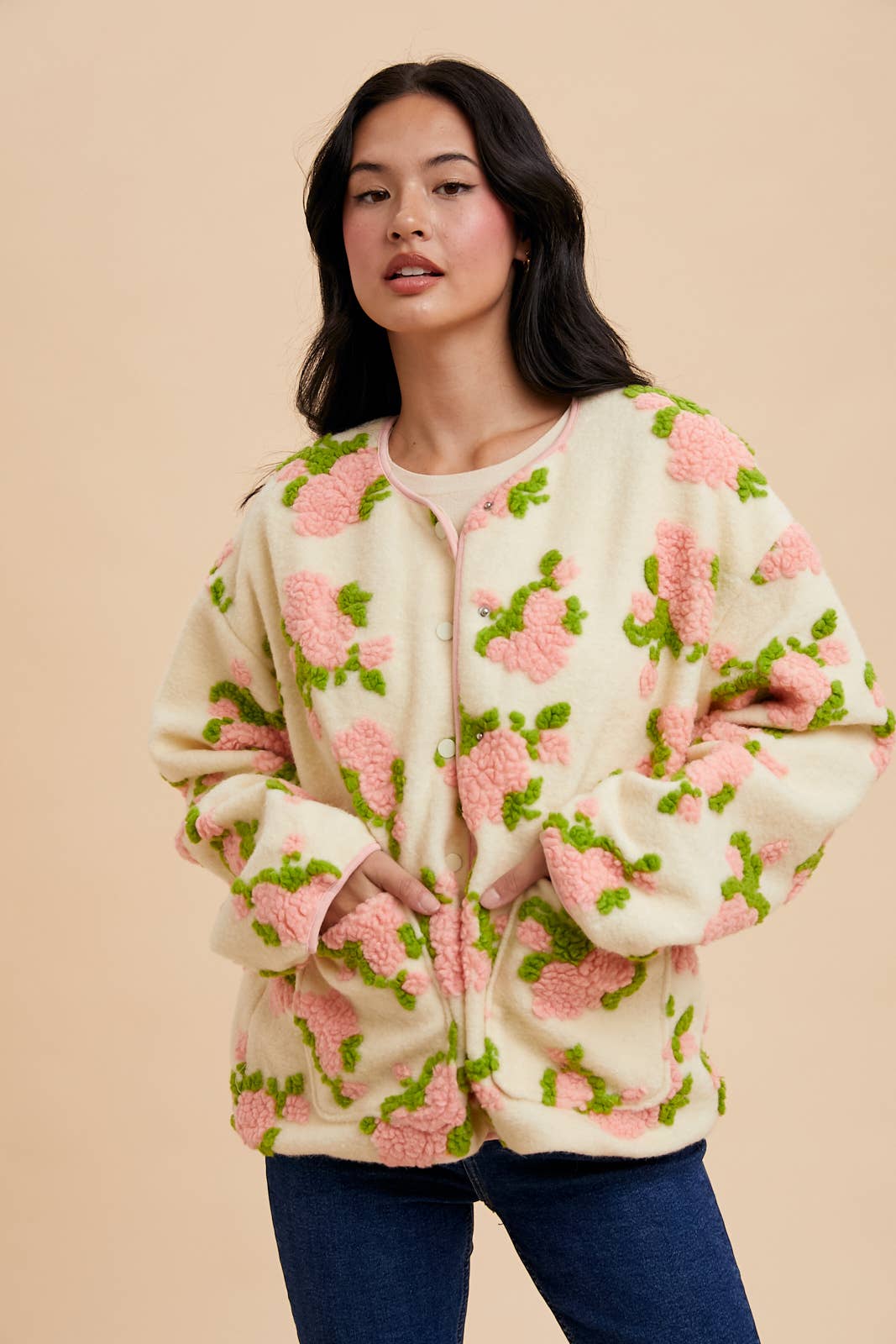 In Loom – wholesale Jacket – Women's – FLORAL TUFTED JACKET2