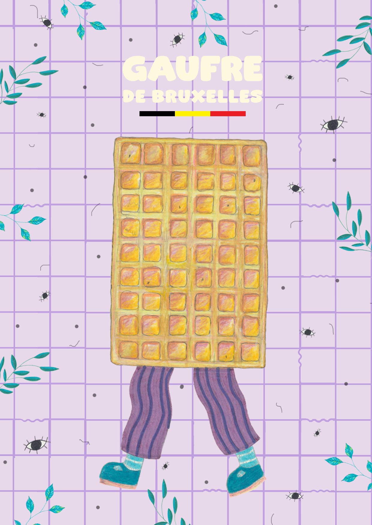 The Friendly Monster - Wholesale Kunstprint - Geïllustreerde kaart A6 - De Brusselse wafel0