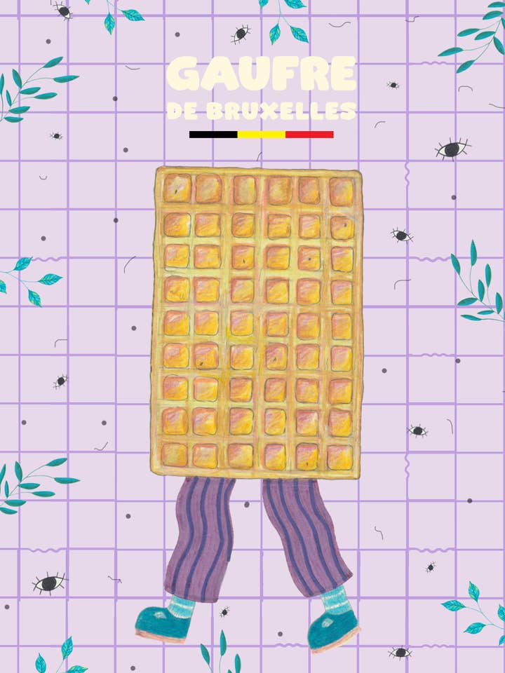A6 Illustrated Card - The Brussels Waffle for wholesale by The Friendly Monster