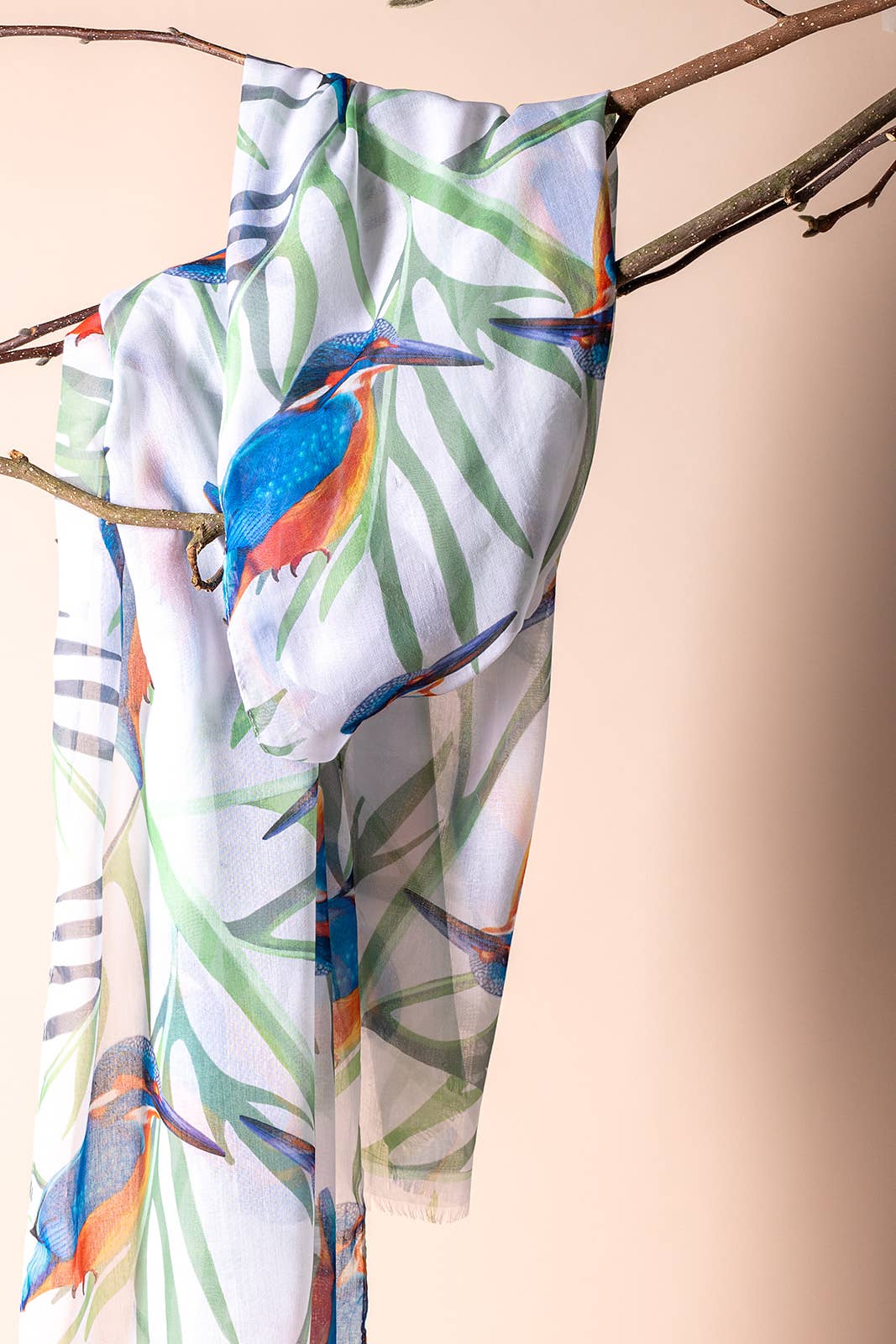 Taylor Hill Scarves & Co - Vendita all'ingrosso Sciarpa - Donna - AGCS1009: Bianco: Sciarpa Kingfisher Bird6