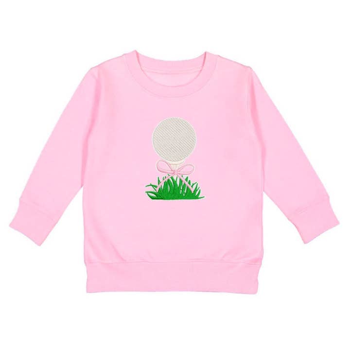 Golf Tee Bow Patch Sweatshirt - Kids Clothing - Spring for wholesale by Sweet Wink
