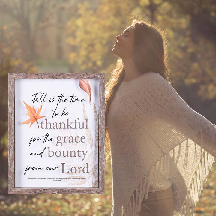 Dicksons – wholesale Sign – Framed Wall Art Fall Time Thankful 11x142