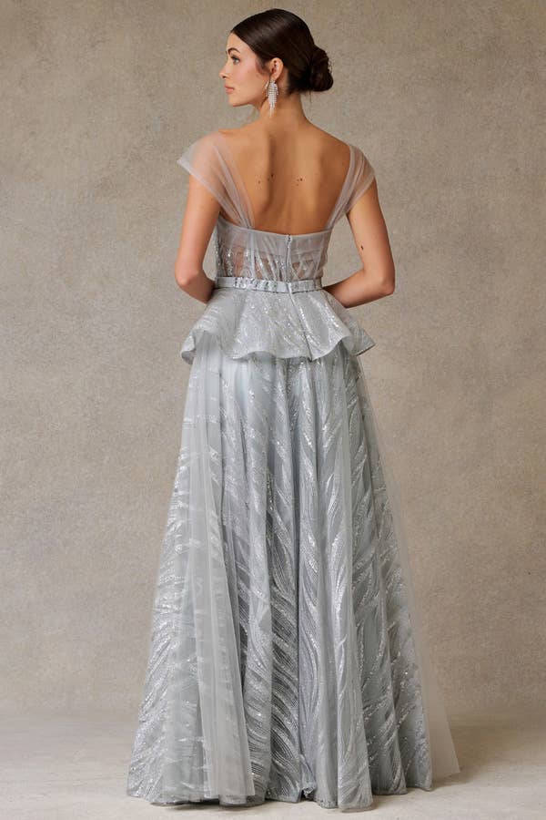 Argent Robe Maman à Encolure Cœur Épaules Dénudées en vente sur Faire4