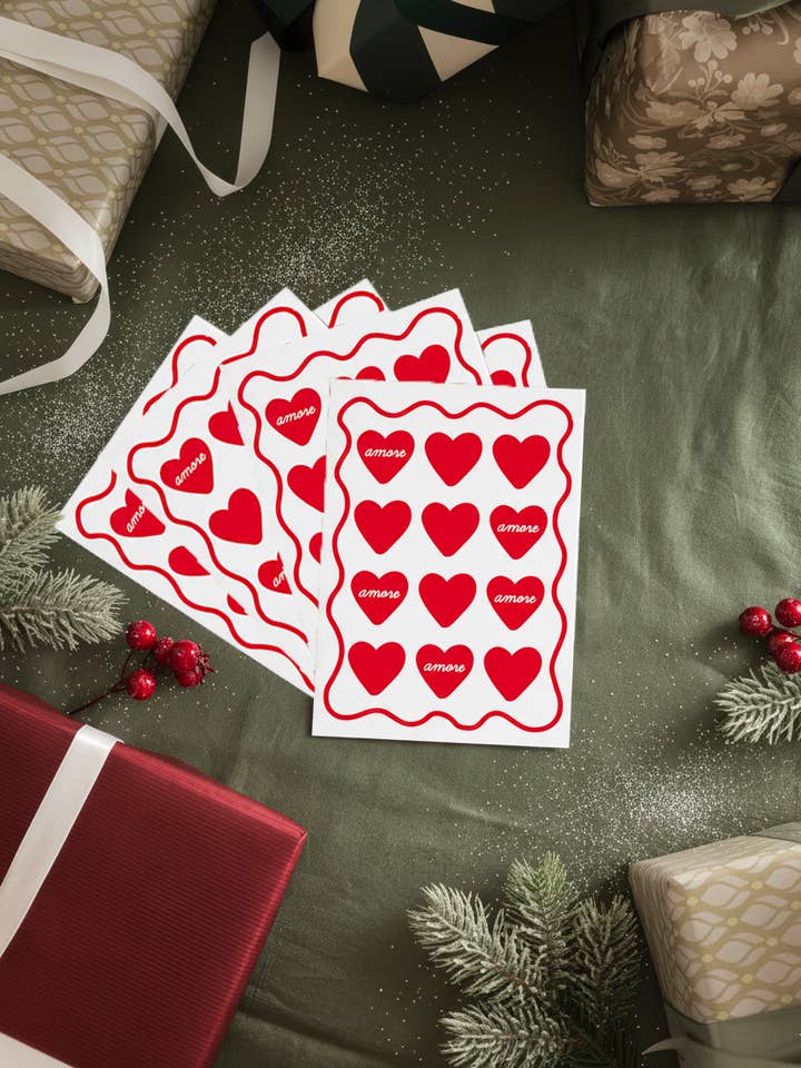 Heart greeting card for wholesale by Un baiser français s'il vous plaît