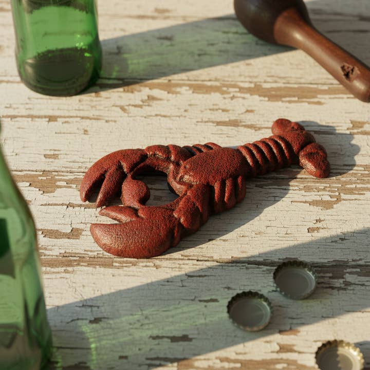 Lobster Bottle Opener, Cast Iron Nautical Bar Kitchen Tool for wholesale by Iron & Blossom