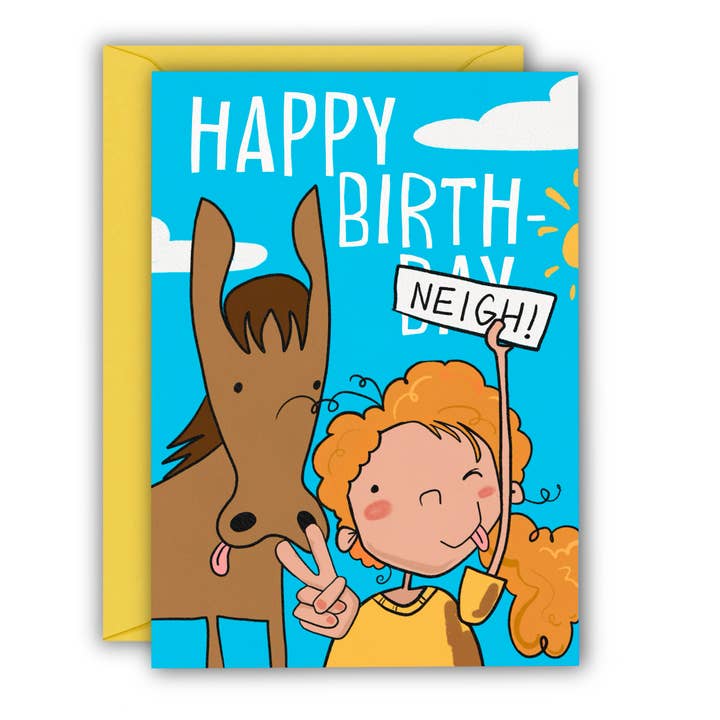 Funny Kid’s Birthday Card - Horse Riding Card for wholesale by RUNNING WITH SCISSORS