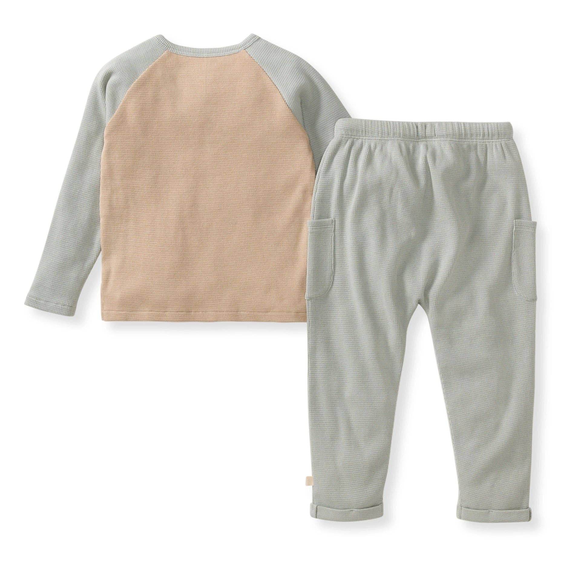 Burt's Bees Baby - Wholesale Top & Pant Set - Kids - Organic Thermal Boy Tee & Pants Set2