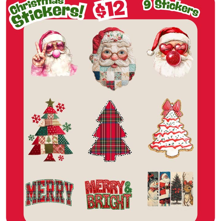 UVDTF TRANSFER ONLY - Christmas Sticker Pack 1 - PREMADE for wholesale by Rooster DTF Transfer Co