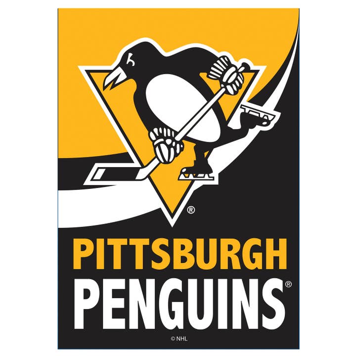 Pittsburgh Penguins Burlap Flag GDN Size for wholesale by Evergreen Enterprises