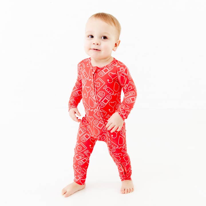 Pijama convertible de bambú para bebés con estampado «I Gotta Healing Nurses Medical» para venta al por mayor de Dreamiere