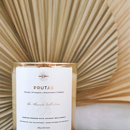 Santo and Hiraya - Wholesale Jar/Filled Candle - PRUTAS (Fruits) Premium Wooden Wick Coconut Wax Candle