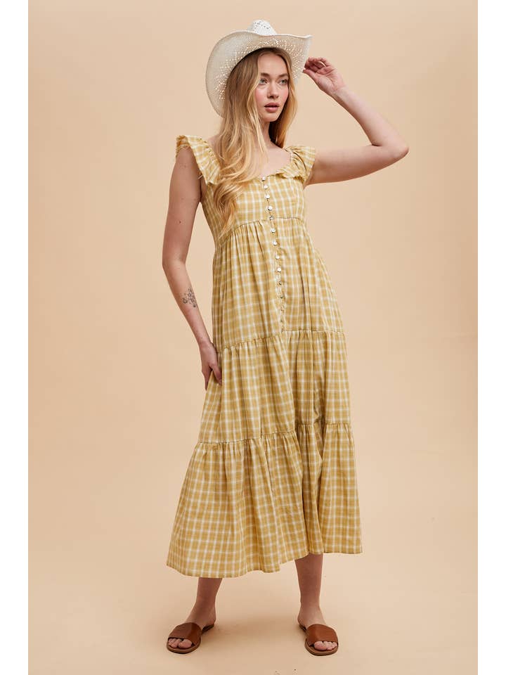In Loom - Wholesale Dress - Women's - COTTON PLAID SUMMER DRESS