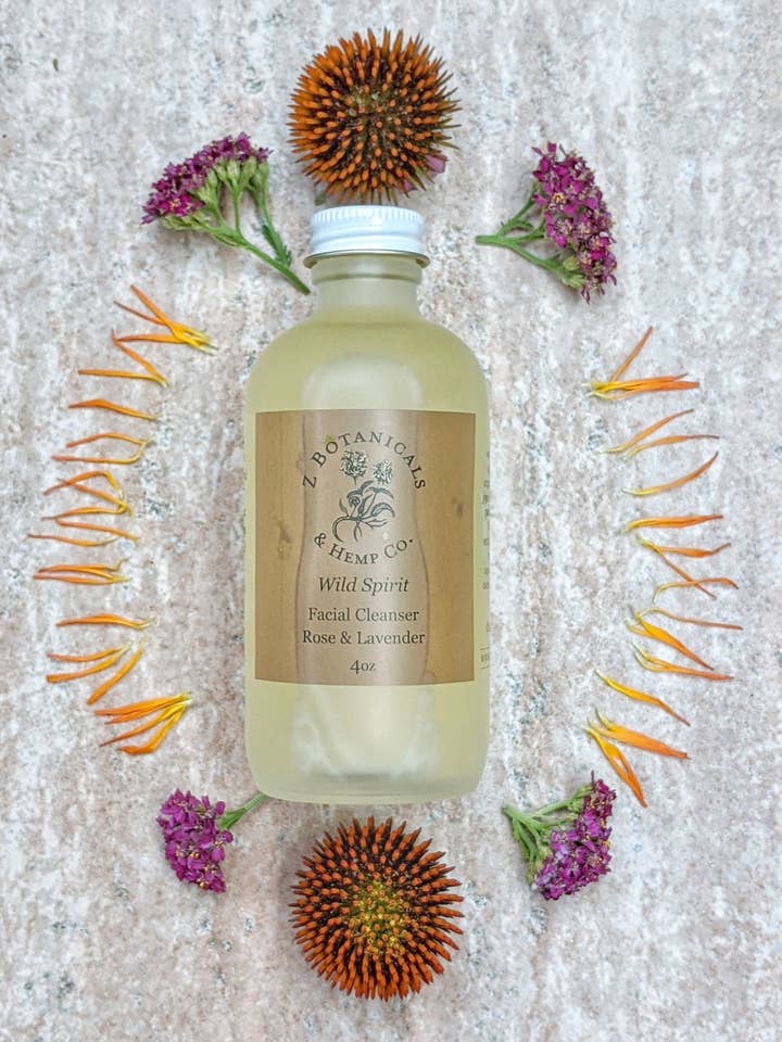Wild Spirit- Facial Cleanser, Rose & Lavender for wholesale by Z Botanicals & Hemp Co.