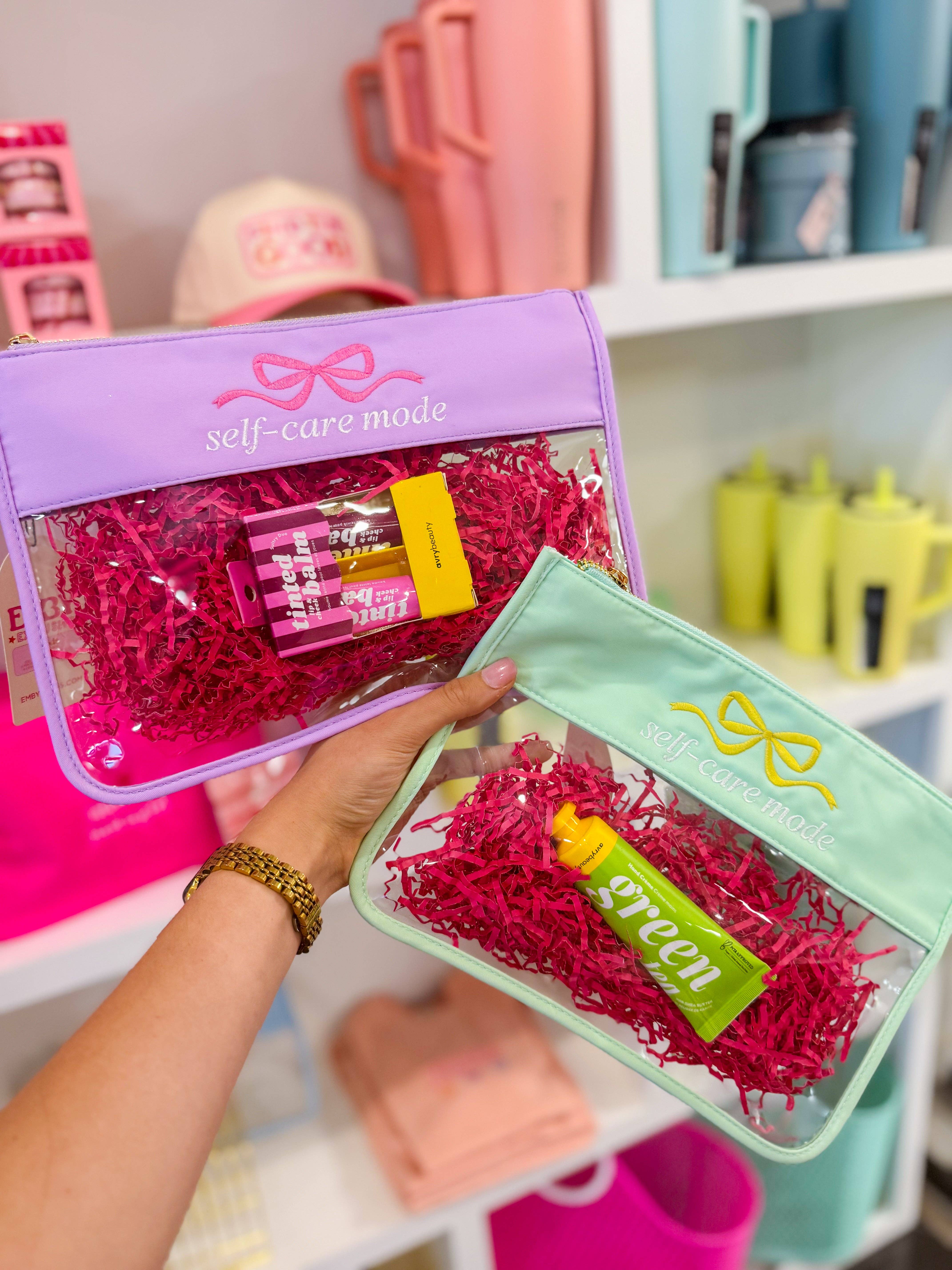 Emby Goods - Wholesale Pouch - Women's - Self-Care Mode Bow Embroidered Nylon Pouch0