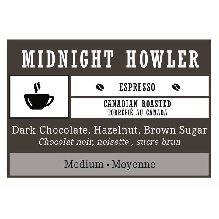 Midnight Howler - Espresso Whole Coffee Beans for wholesale by Porch Dog Coffee