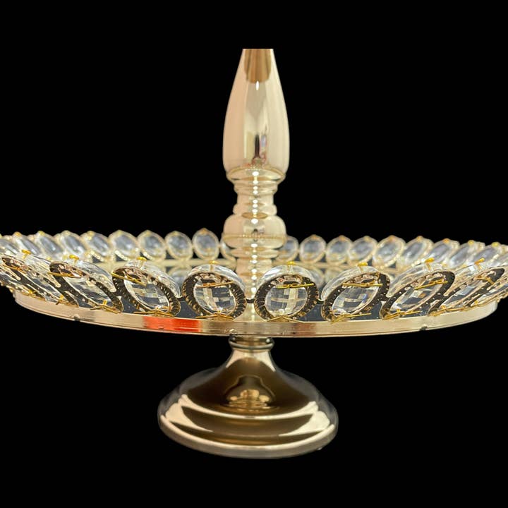 Decor N Beyond - Wholesale Cake Stand - Two Tier Mirror Top High Tea Cake Stand6