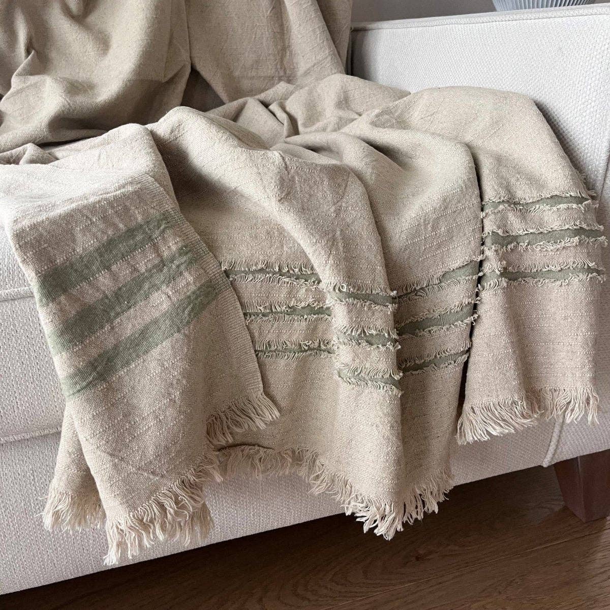 Primitive - Vente Plaids - Plaid à carreaux en lin Thalisse W0112