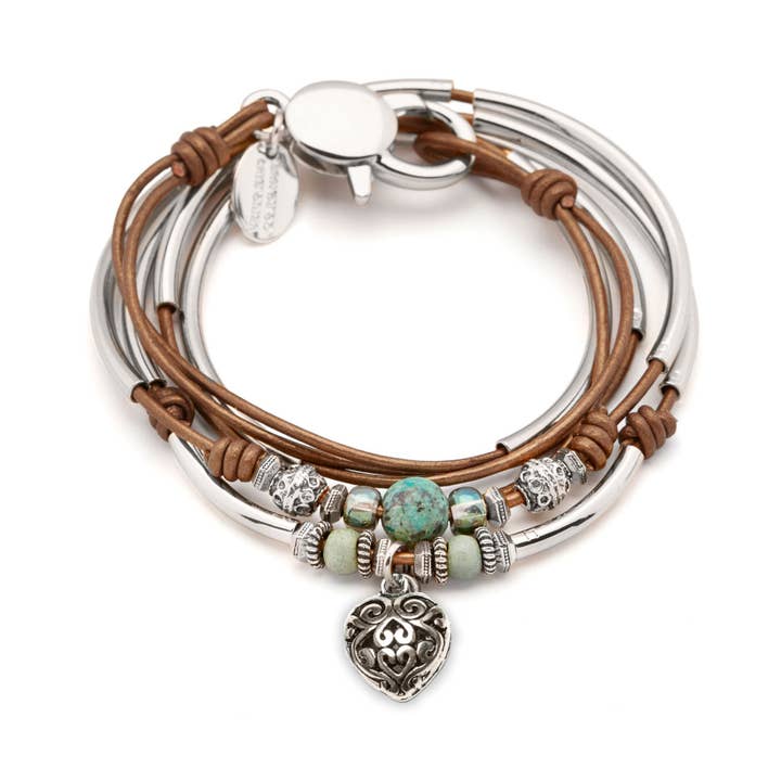 Tides Inn Silver with Puffed Heart for wholesale by Lizzy James