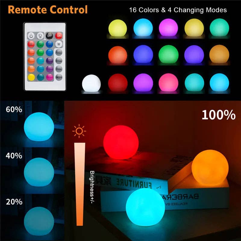 Kiyo Home - Wholesale Light Bulb/Puck - Multi-Colored LED Ball Lights 6-Piece Set5