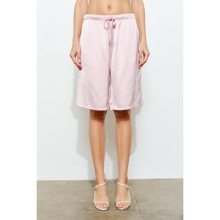 Lily Relaxed Fit Satin Long Shorts for wholesale by Loucia