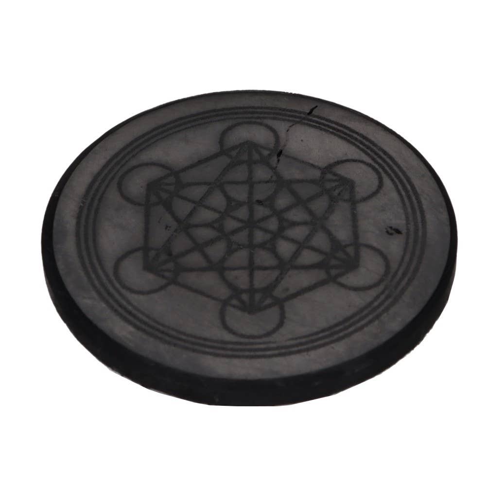 Vives de la Cortada S.L - Wholesale Spiritual Stone/Crystal - Small Adhesive Shungite Metatron Plate1