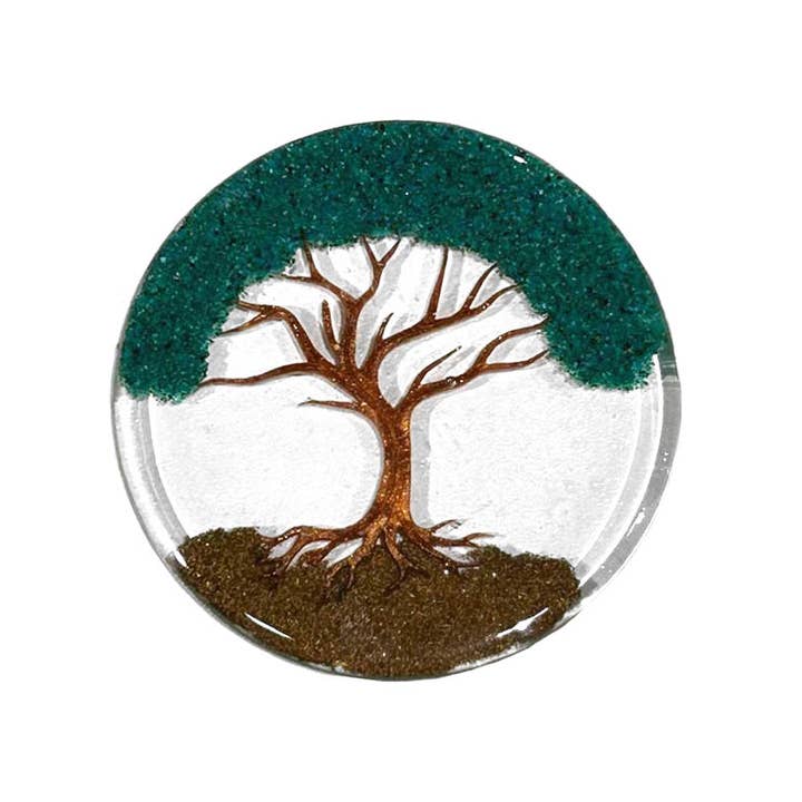 Pichincha - Wholesale Coasters - Tree of Life Round Acrylic Chip Stone Inlay Table Coaster2