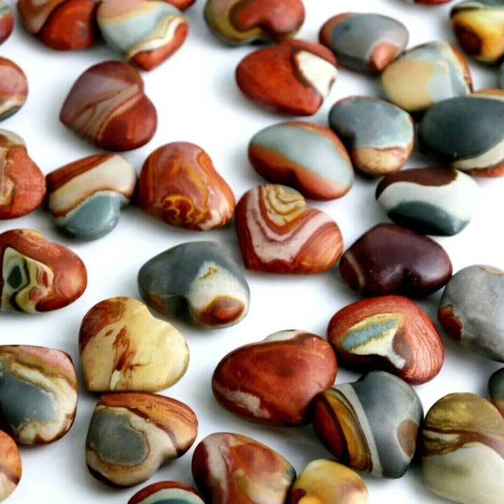 Polykrom jaspis kristallhjärta för wholesale av Distinction Crystals