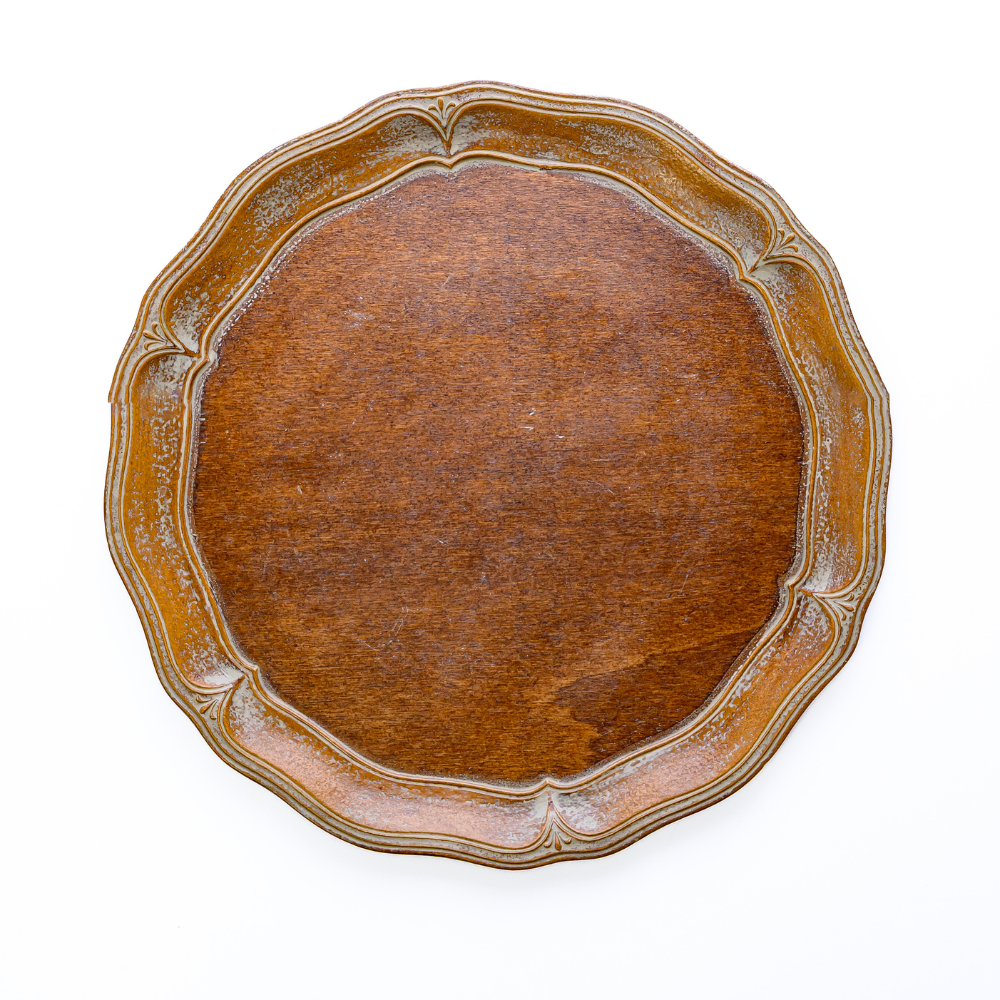 Arte Italica & Crown Linen Designs - Wholesale Charger Plate - Florentino Wooden Scalloped Charger - NEW0
