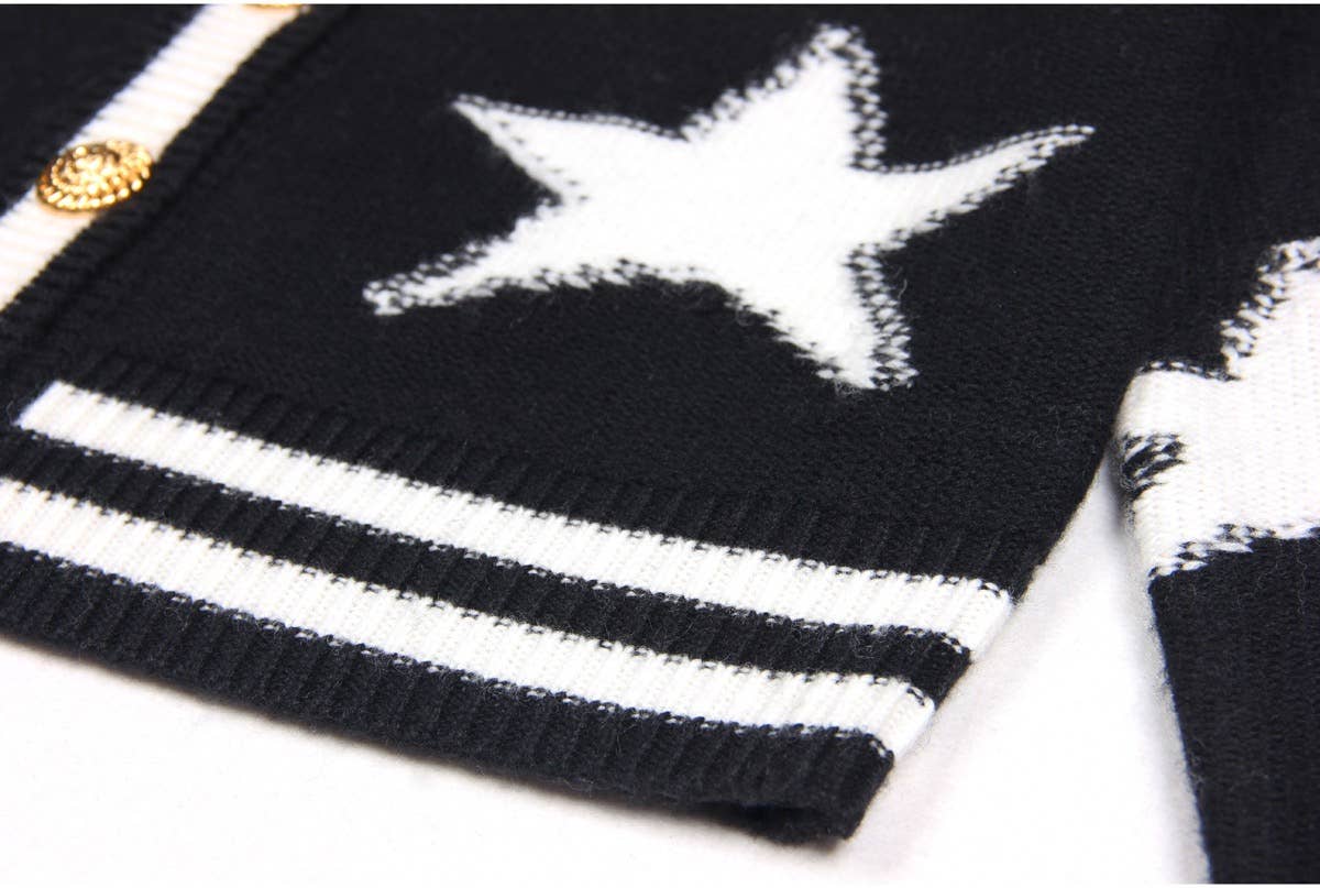 Productseeker – wholesale Cardigan – Women’s – JK029 Cozy Star-Patterned Knit Cardigan Jacket13